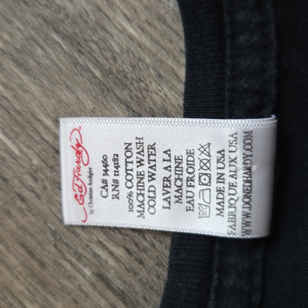 Vintage Ed Hardy Black Shirt with Graphic Design by Christian Audigier - Picture 4 of 7